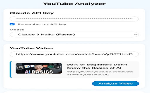 YouTube Analyzer Extension