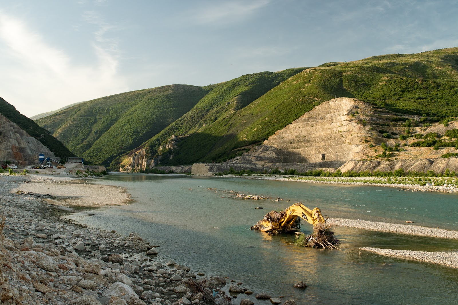 Kalivac dam near Tepelene, abandoned before it operated, shows the destruction that hydro infrastructure can cause. Photo: Hannah Bailey