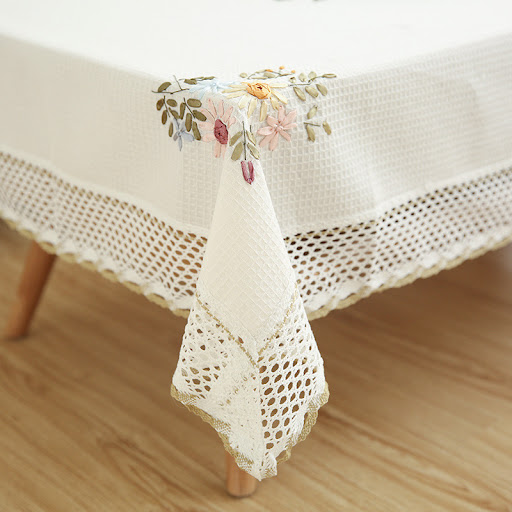 Title 2, Floral cotton fabric tablecloth, perfect for di...