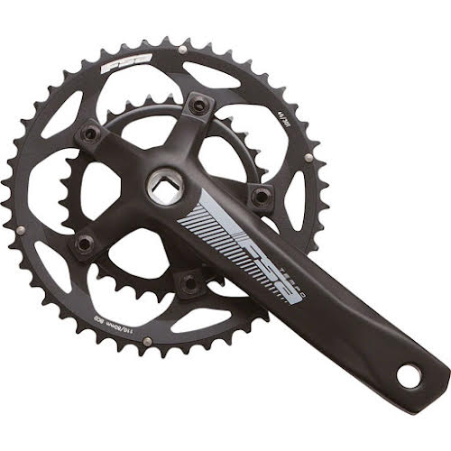 FSA Tempo Adventure Crankset - 10/11-Speed, 46/30t, 110/80 BCD, Square Taper JIS Spindle Interface, Blac