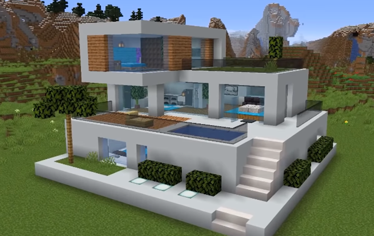 ▷ 【 Cómo Hacer una Casa Moderna de Hormigón en Minecraft ¡Muy Fácil! 】