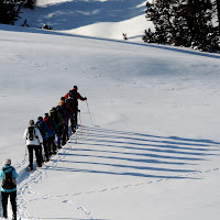 in fila per la ciaspolada di 