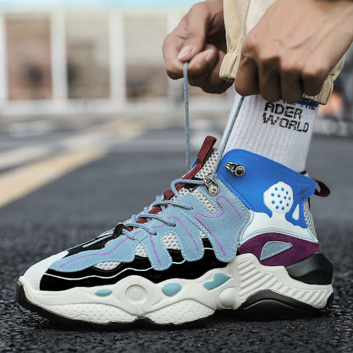 Title 2, Color-blocking Platform Heightened Casual Sneak...