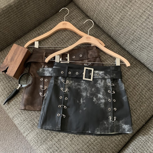 Title 4, Maillard American Y2g Tie-dyed PU Leather Skirt...