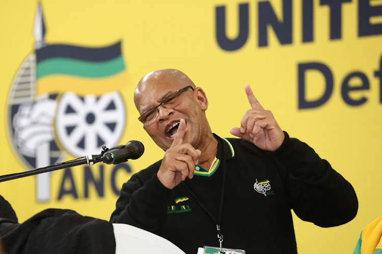 Stan Mathabatha sings revolutionary songs as he takes the podium to deliver his first speech after being elected for his third term as chairperson of the ANC in Limpopo at the party's10th provincial conference held at The Ranch resort in Polokwane.