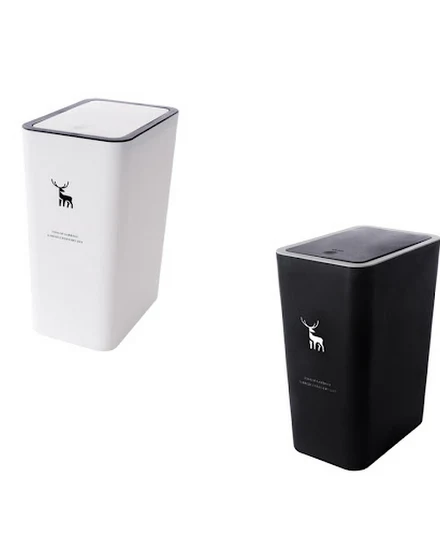 Garbage Can with Lid Household Rubbish Bin for Living Roo... - 2