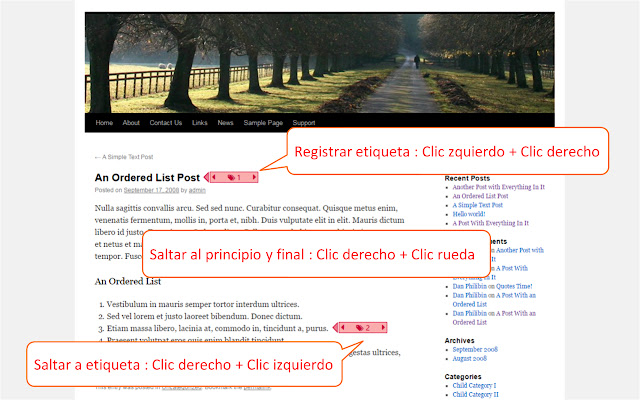 Saltar a cualquier lugar - Speed Browsing with 1 click