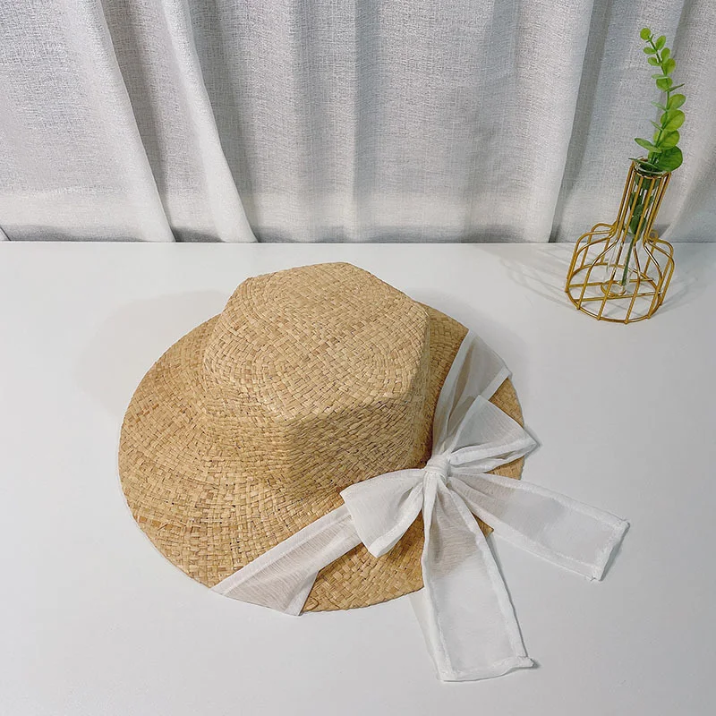 Title 3, Korejski šešir od rafije, heksagonalni, sa mašn...