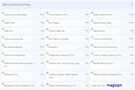 Samosa Party menu 1