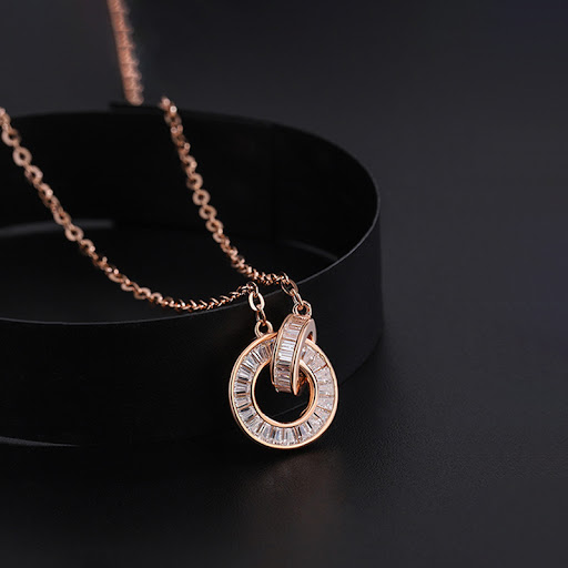 Title 1, Minimalist Retro Diamonds Double Ring Clavicle ...