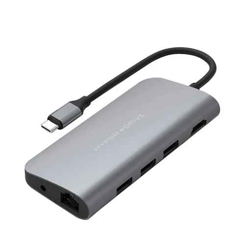 Bộ chia/ Hub Hyperdrive Power 9-in-1 USB-C (HD30F) (Xám)