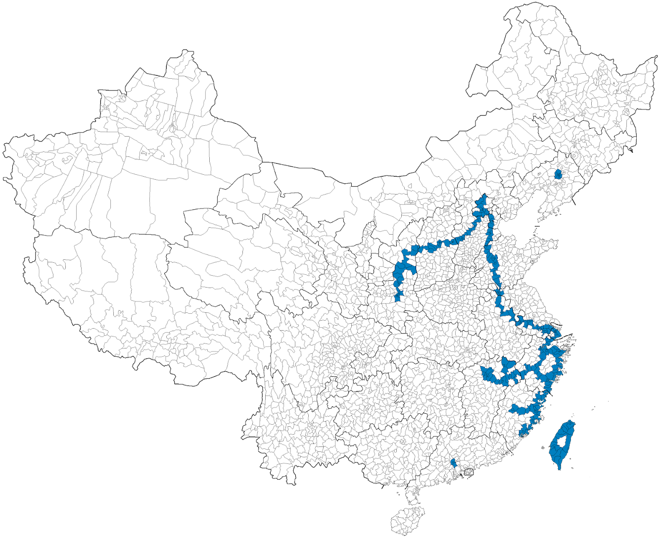 China county-level map