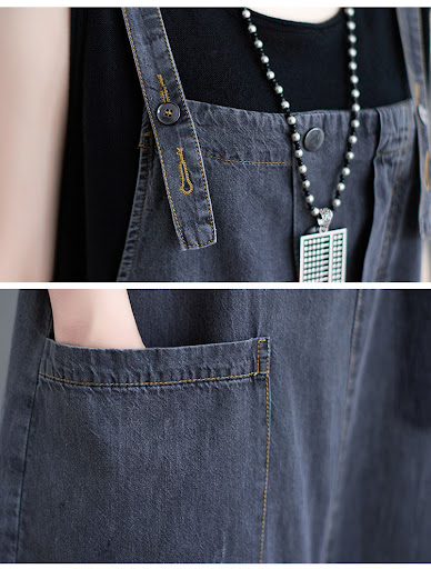Title 6, New Large Size Denim Overalls Womens Loose Casual