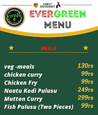 Ever Green Family-Dine In menu 1