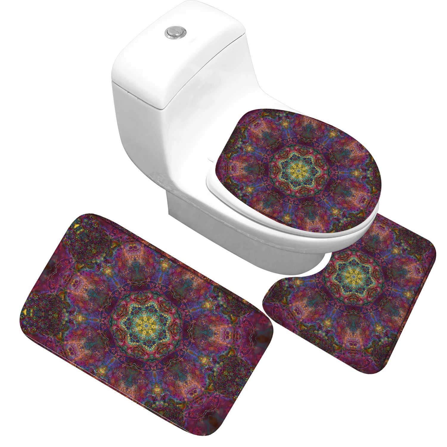 Title 4, Drie-delige toiletmat set, antislip, absorberen...