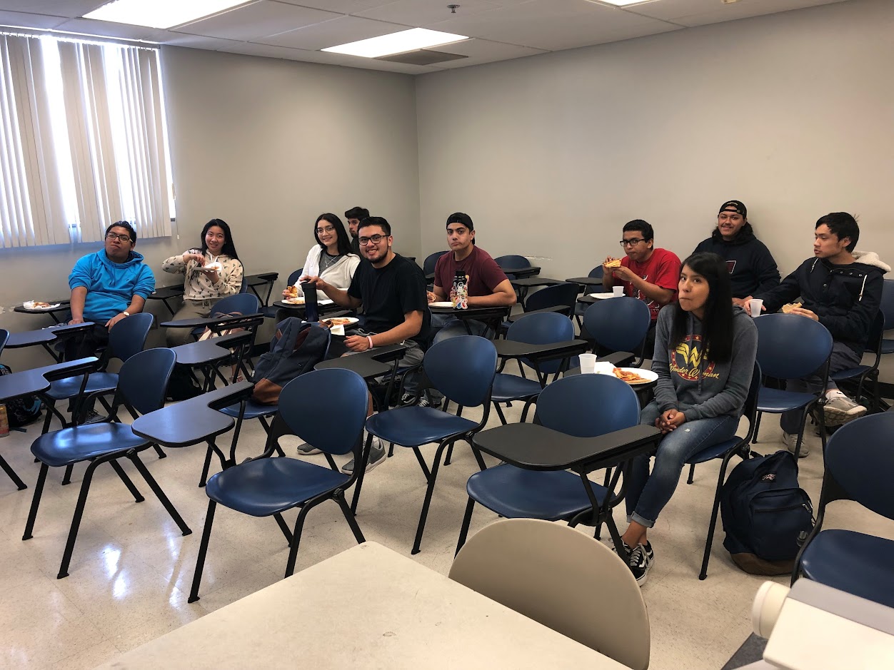 CAPS students eating in a classroom