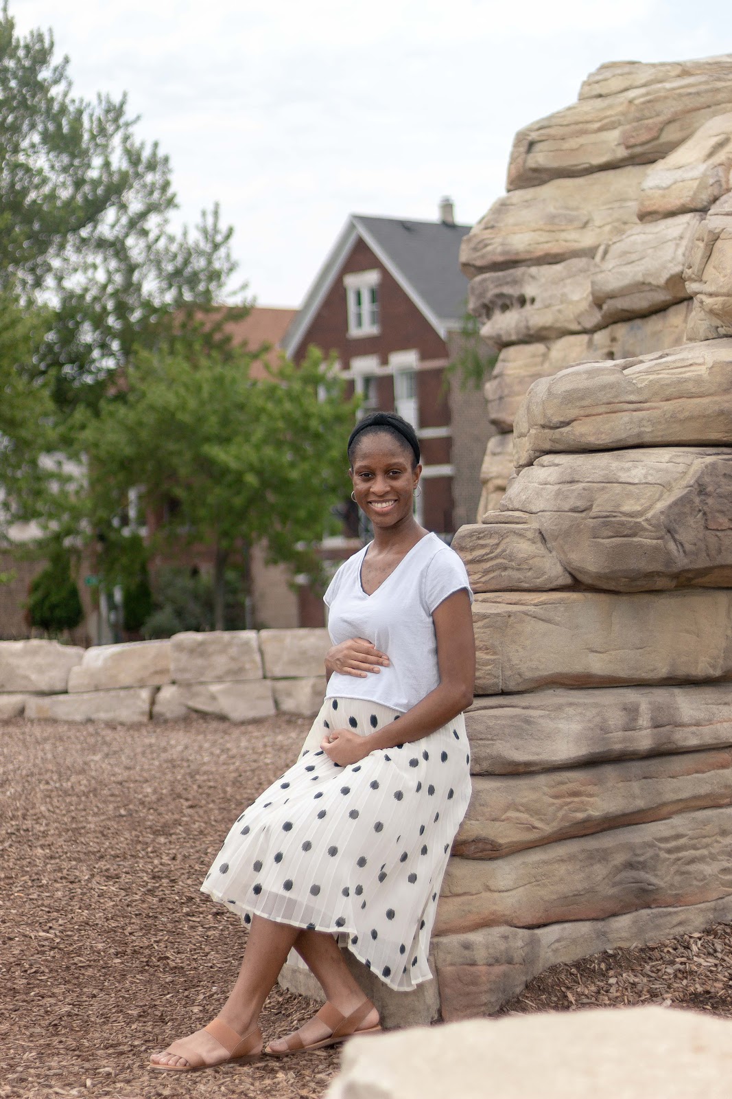 White Crop Tee and Midi Skirt - Patience & Pearls