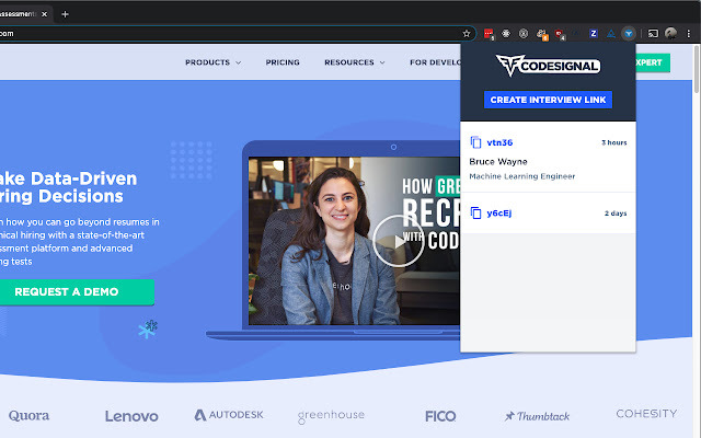 CodeSignal chrome extension