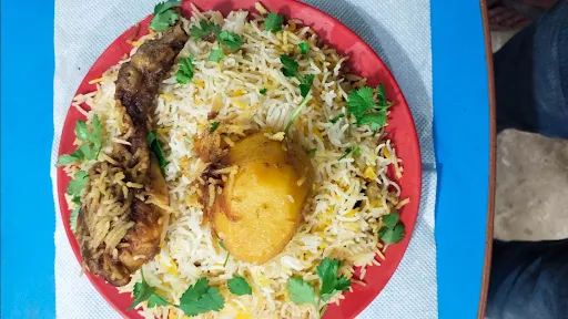 Chicken Biryani With Chicken Chaap Salad