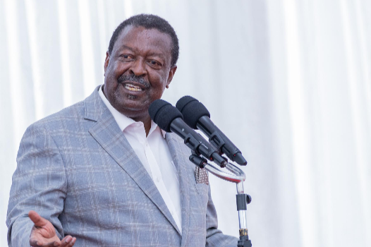 Prime Cabinet Secretary Musalia Mudavadi speaking in Bomet on March 31, 2024.