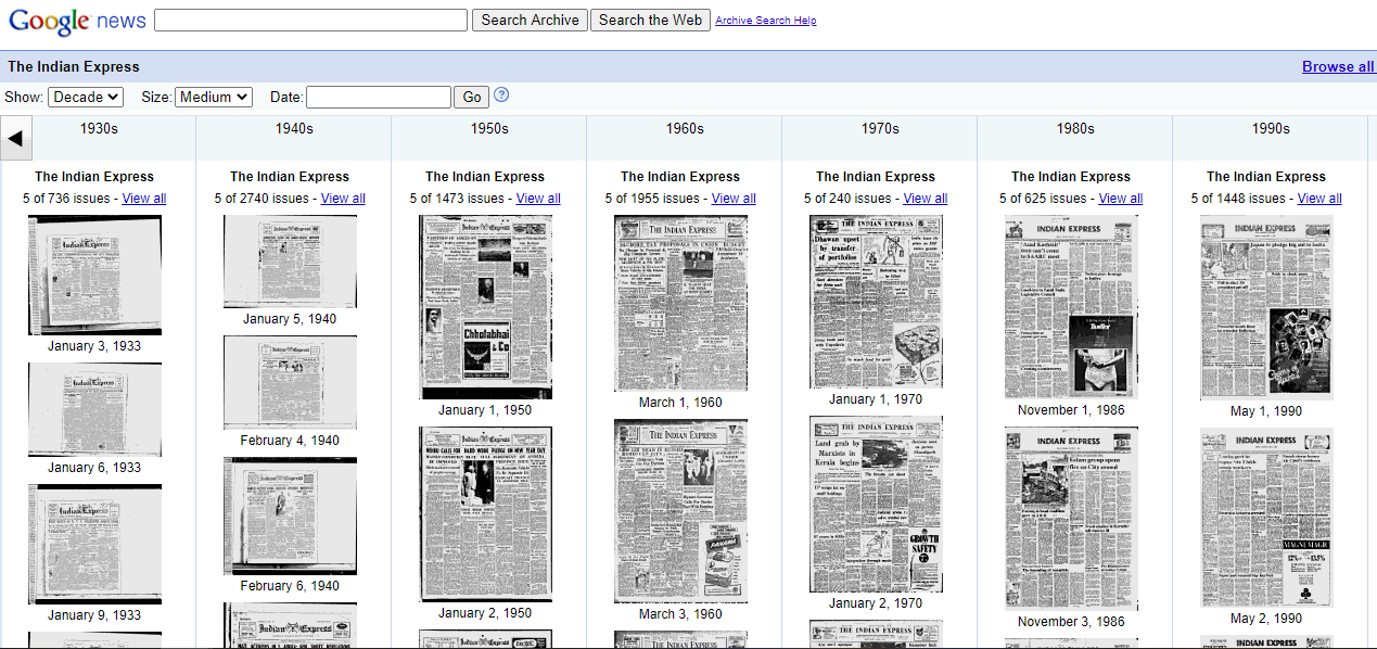 Google Search news paper archives worth over 100 years. You can access newspapers of around last 100 years from Google Search's news paper archives.