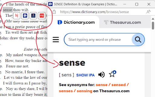 Dictionary Search (Dictionary.com/Youglish)