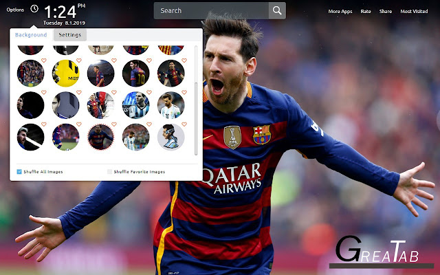 Messi Wallpapers Theme|GreaTab