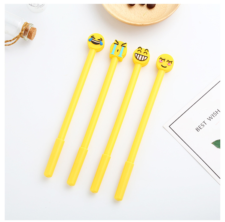 Creative cartoon cute expression black gel pen full needle pen gel pen advertising pen primary school stationery
