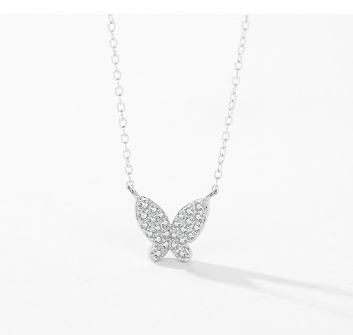Title 2, Butterfly Shiny Diamond-encrusted Necklace for ...