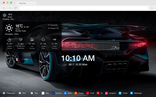 Bugatti New Tab Page HD Popular Themes