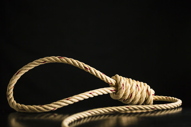 Death by hanging is one of the most common forms of suicide in SA. Stock image.