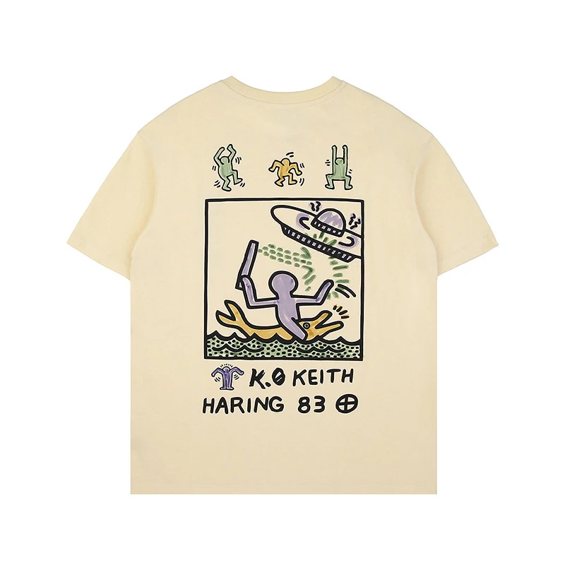 Title 7, Męska Koszulka T-shirt Krótki Rękaw Bawełna Luź...