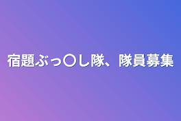 宿題ぶっ〇し隊、隊員募集