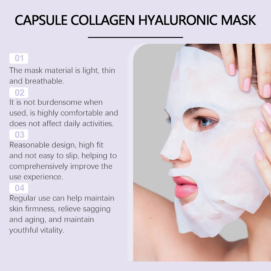 Collageen Masker Serie Hydraterend, Vochtinbrengend, Liftend Gezichtsmasker voor een gehydrateerde, stralende huid met liftend effect.
