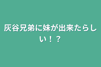 灰谷兄弟に妹が出来たらしい！？