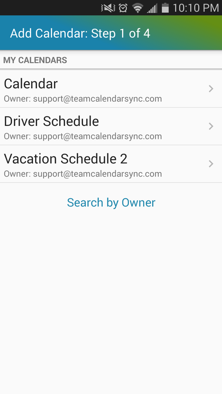 Team Calendar Sync Screen 2