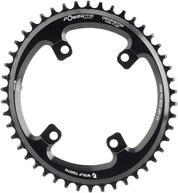 Wolf Tooth Elliptical Shimano 110 Asymmetric BCD Chainring - 46t, 110 Asymmetric BCD, 4-Bolt, Drop-Stop, GRX alternate image 0