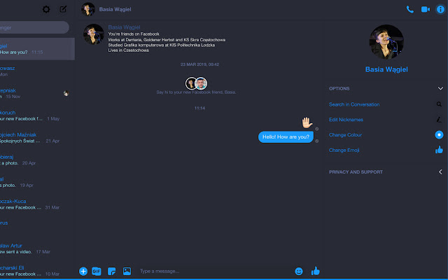 Dark Mode for Facebook Messenger