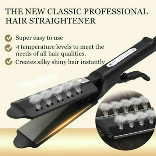Title 5, Curling iron with bangs and curly hair does not...