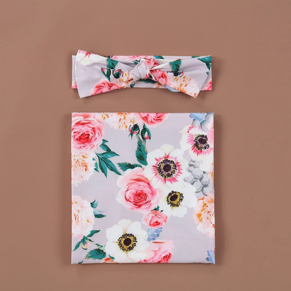 Title 28, Newborn baby wraparound cloth with printed rabb...
