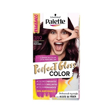 Tinte Palette Perfect Gloss 389 Cereza Profundo Sin Amoníaco x 1 und  