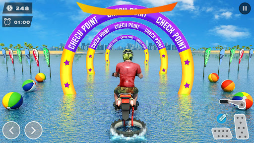 Motor Bike Surfer Water Stunts