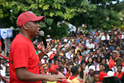  EFF leader Julius Malema addressing DUT students on Tuesday.
