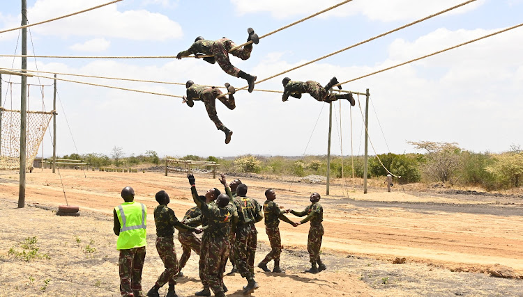 Kenya Defence Forces at Border Police Unit in Kanyonyoo, Kitui County on February 23, 2023