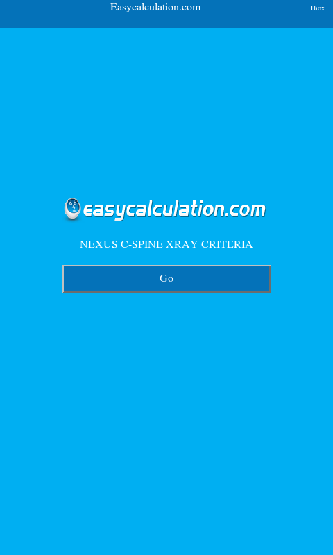 Android application Nexus C-Spine Xray Criteria screenshort