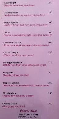 The Bongo menu 2