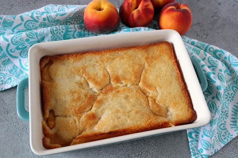 Cupa, Cupa, Cupa Cobbler With Fresh Peaches.