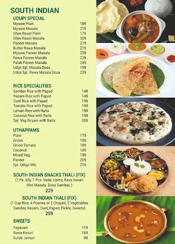 Udupi menu 