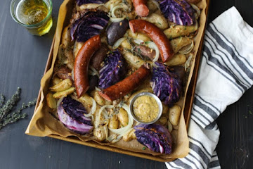 Sheet Pan Kielbasa Cabbage and Potatoes