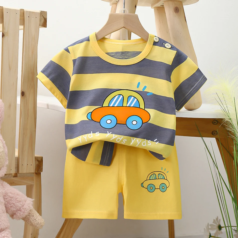 Traje deportivo infantil de algodón puro con mangas cortas Ideal para jugar y hacer deporte Fresco cómodo y transpirable para niños activos